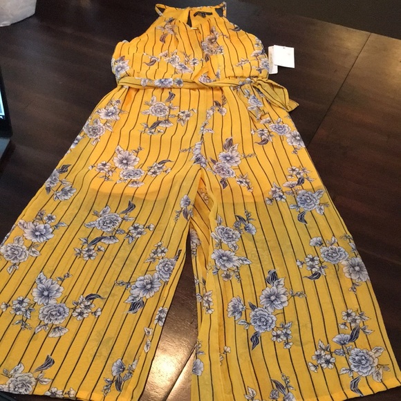 MY MICHELLE GIRLS Yellow Floral Pantsuit Size Med - Picture 3 of 15